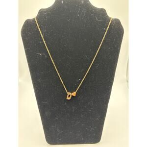 Initial D heart pendant gold toned chain necklace 18-20"